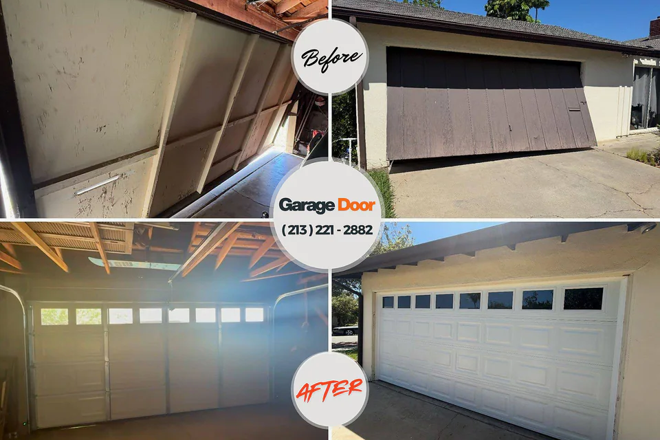 Before and after: garage door repair Pine Grove Mills, PA